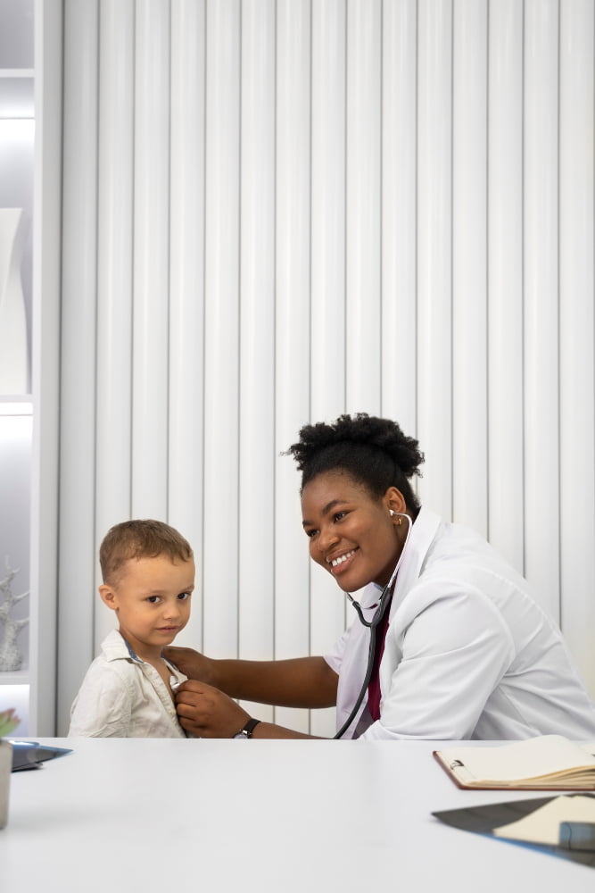 pediatrician examining baby