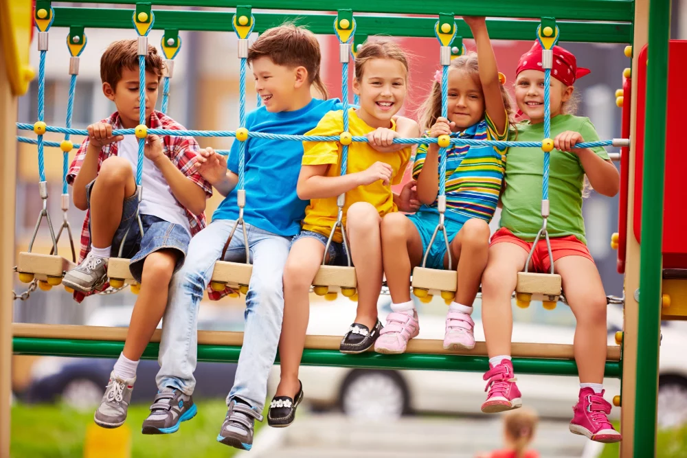 Children playing at the playground
